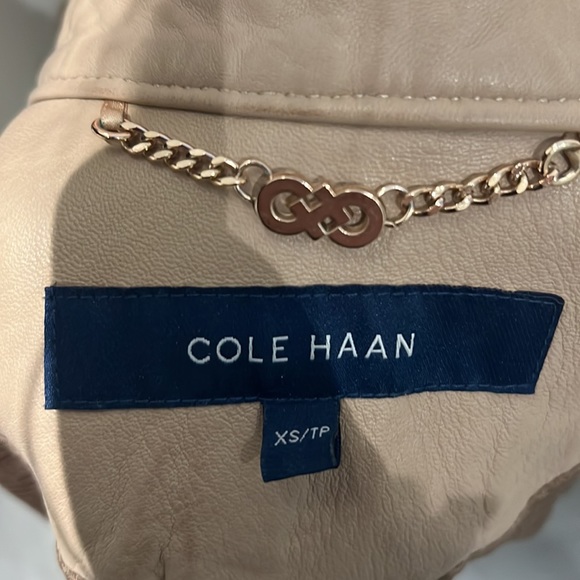 Cole Haan Beige Leather Jacket - XS - Picture 3 of 3